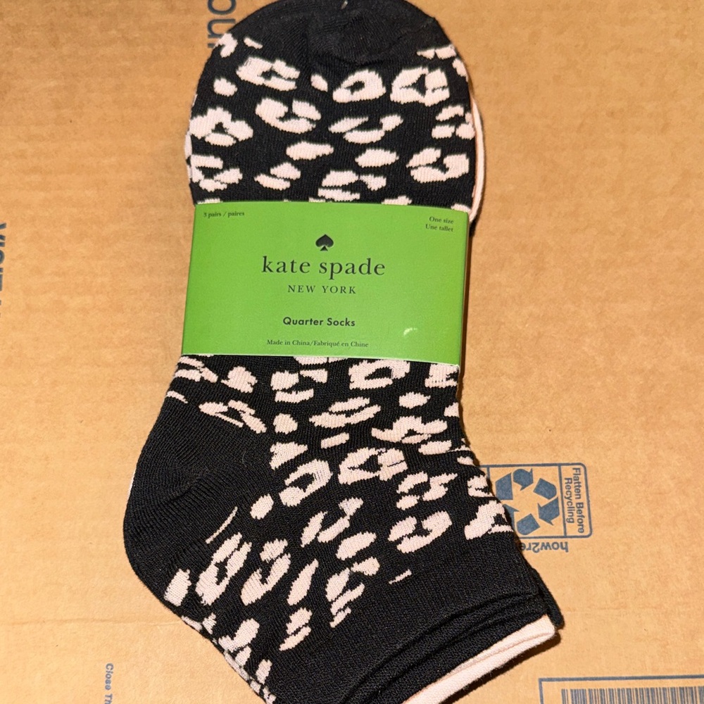 Kate Spade Black and White Patterned Socks